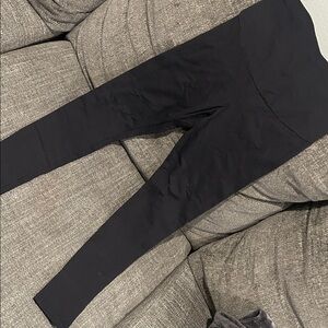 Black Maternity Leggings with zippers at ankle
